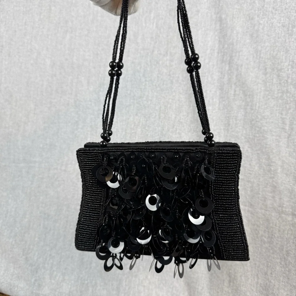 New York &‎ Co Sequin disc beaded evening bag